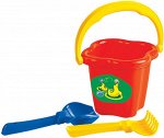 Набор №24 (ведро-цветок среднее,совок №2,грабельки №2) 2167 (1/51)