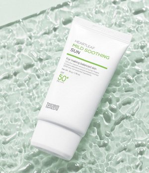 Успокаивающий солнцезащитный крем TENZERO HEARTLEAF MILD SOOTHING SUN SPF 50+ PA++++ (50ml)