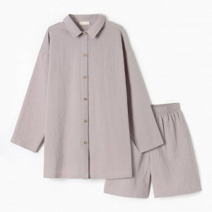 Комплект женский (рубашка, шорты) KAFTAN размер, серый