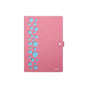 Папка-картотека на кнопке А4, ErichKrause "Diagonal Pastel", с 4 отделениями, пластиковая, микс
