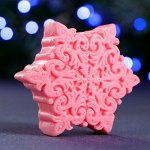 Фигурное мыло &quot;Снежинка&quot; розовая 72гр, 7х8х3см