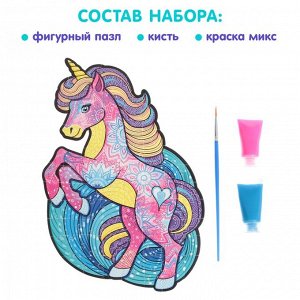 Пазл светящийся «Единорог», флуоресцентные краски, 76 деталей