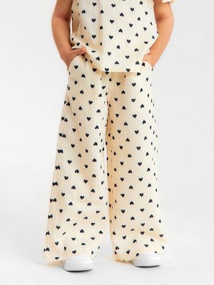 Брюки из муслина для девочки KAFTAN «Сердечки».