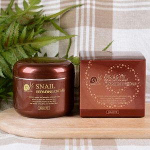 Jigott Восстанавливающий крем для лица с муцином улитки / Snail Reparing Cream, 100 мл
