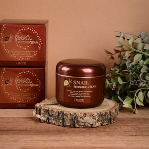 Jigott Восстанавливающий крем для лица с муцином улитки / Snail Reparing Cream, 100 мл