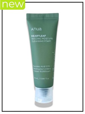 Anua Пенка для умывания очищающая с хауттюнией Cleansing Foam Moisture Heartleaf Succinic, 25 мл