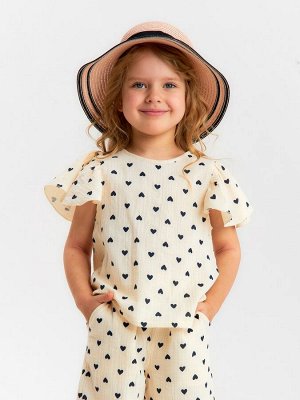 Топ из муслина для девочки KAFTAN «Сердечки».