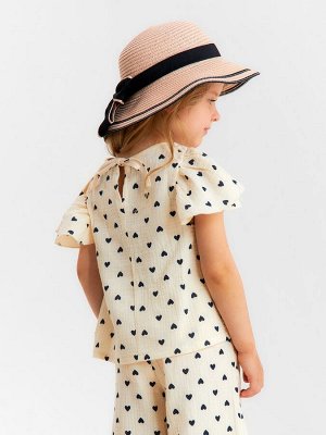 Топ из муслина для девочки KAFTAN «Сердечки».
