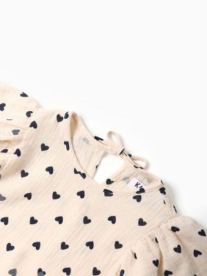 Топ из муслина для девочки KAFTAN «Сердечки».