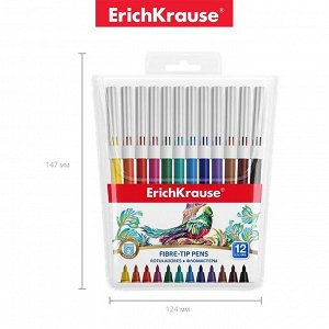 Фломастеры 12 цветов ErichKrause Washable, смываемые, европодвес
