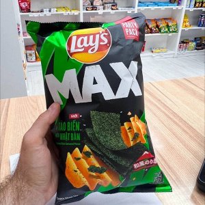 Lay's Max Seaweed 75g - Лэйс макс жареное нори. Рифленые
