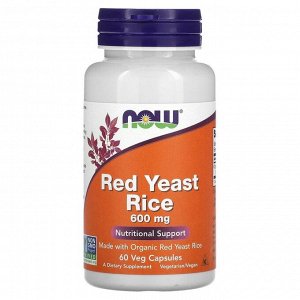 Красный ферментированный рис RED YEAST RICE 600MG ORG 60 VCAPS