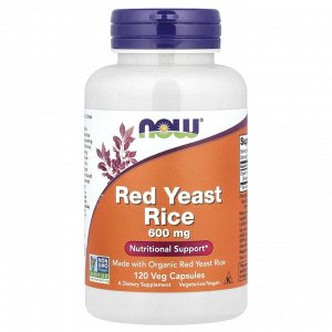 Красный ферментированный рис RED YEAST RICE 600MG ORG 120 VCAPS