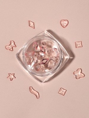Фигурки для декора, объёмные, розовые, полупрозрачные