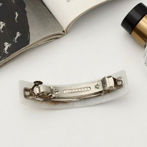 Заколка - автомат для волос «Бэлла», прямоугольник перо, 9 см, МИКС