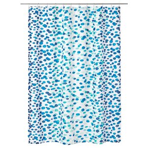 Штора для ванной, белый/синий, 180x200 см