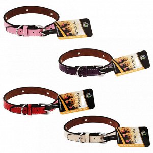 "Пэт тойс (Pet toys)" Ошейник для собаки "Стразы" 1,9х45см, металлическая застежка, под кожу, с декором, на картоне, цвета в ассортименте: красный, фиолетовый, розовый, бежевый (Китай)