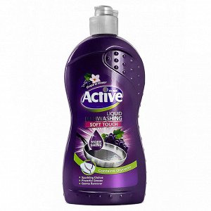 Гель для мытья посуды "Active" 500мл, 10х5,5х21см, концентрат, "Виноград", Purple (Иран)