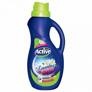 Гель для стирки белья "Active" 1,5л, 12х9х28см, концентрат, универсальный, "Clean Breeze" Альпийские луга, Green (Иран)
