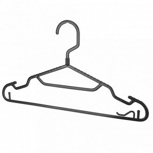 Вешалка-плечики р46 "Slim", 40,9х10,6х23,8см, пластмассовый корпус, для легкой одежды, черный, "Econova" (Россия)