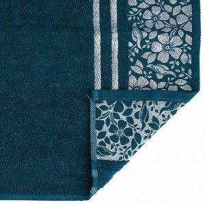 Полотенце махровое "Незабудки" 50х90см, гладкокрашенное, 375г/м2, темно-бирюзовый (Россия)