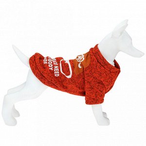 "Пэт тойс (Pet toys)" Одежда для собаки "Толстовка" "Star" с принтом, на кнопках р-р 2XL, длина спинки 42см/обхват груди 48см/обхват шеи 34см, цвет-оранжевый, полиэстер/флис (Китай)