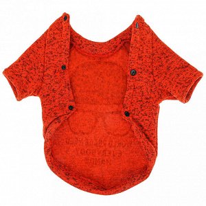 "Пэт тойс (Pet toys)" Одежда для собаки "Толстовка" "Star" с принтом, на кнопках р-р M, длина спинки 28см/обхват груди 34см/обхват шеи 26см, цвет-оранжевый, полиэстер/флис (Китай)