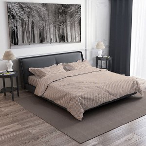 Пододеяльник Евро Макси "Виши, беж" 215х240см, бязь "Комфорт" 121г/м2, хлопок 100%, упаковка "классическая" ПВХ 28х41см, "Домашняя мода" (Россия)