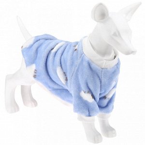 "Пэт тойс (Pet toys)" Одежда для собаки "Толстовка" "Овечка" р-р 2XL, длина спинки 40см/обхват груди 50см/обхват шеи 32см, цвет-голубой, плюш (100% полиэстер) (Китай)