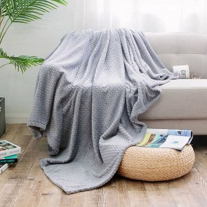 Плед/покрывало 240х200см "Серебряный дождь", велсофт "Royal Plush" гладкокрашенный, тиснение зигзаг, полиэстер 100%, плотность 290г/м2, упаковка: 20х33см пояс бумажный, "Домашняя мода" (Россия)