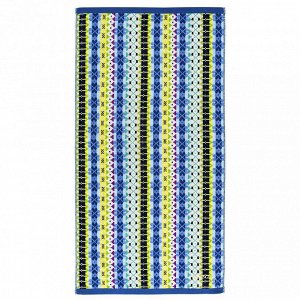 "Missoni-3005" Полотенце махровое 70х140см, плотность 375гр/м2, 100% хлопок, велюр, синий, Bolangde (Китай)