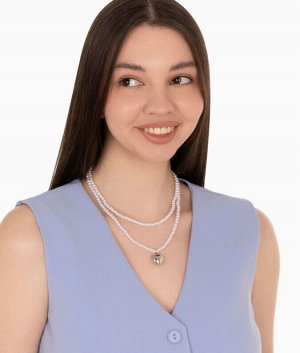 Колье из жемчуга с подвеской сердце