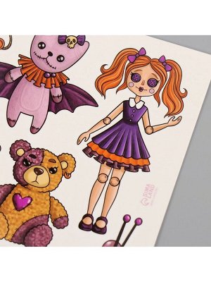 Переводные тату на тело цветные «Игрушки», 10x10 см