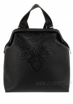 Модель №1413 | кожзам | гладкий тиснение | черный | Р847-1 | 26040