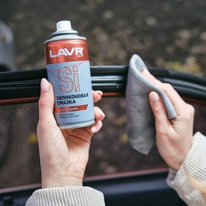 Смазка аэрозольная Lavr Stop Squeaks, для резины и пластика, силиконовая, водостойкая, баллон 210мл, арт. Ln1541