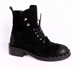 0Z0278-03-1А черный (Нат.кожа/Байка) Ботинки женские 10п