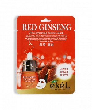 Тканевая маска с экстрактом красного женьшеня Ekel Red Ginseng Ultra Hydrating Essence Mask