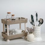 Этажерка настольная 2 яруса «Плетение», 24x15x20 см, МИКС