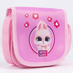 Сумка детская With love, на клапане, розовая