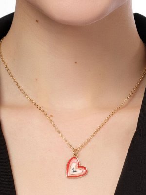 Кулон «Сердце» иллюзия, цветной в золоте, 47 см