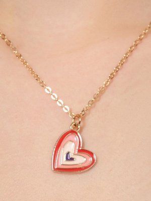 Кулон «Сердце» иллюзия, цветной в золоте, 47 см
