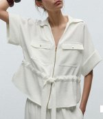 РУБАШКА САФАРИ ИЗ КРЕПА арт. 2273957, белый