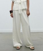 БРЮКИ WIDE LEG ИЗ КРЕПА арт. 2116957, белый