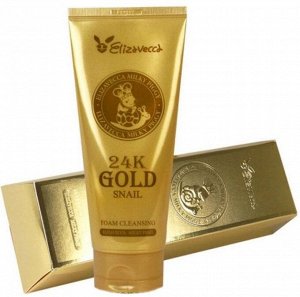 Elizavecca Пенка для умывания с МУЦИНОМ УЛИТКИ - упругость кожи 24K Gold Snail Cleansing Foam, 180мл