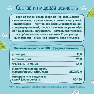 ФРУТОНЯНЯ Десерт МОЛОЧНЫЙ 90г из яблок и ягод