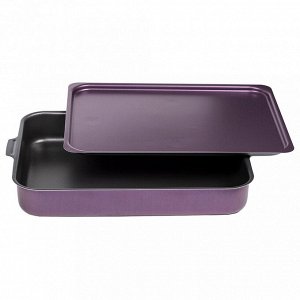 "Violet" Противень с антипригарным покрытием 19х25х5,7см, s0,9мм, металлическая крышка (Россия)