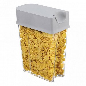 Банка для сыпучих продуктов пластмассовая "Фолд" 2,2л, 18,5х9х24см, смоки (Россия)