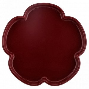 "Палермо" Чашка фарфоровая "Вишня" 250мл, д10,7см h5,4см, с блюдцем д15,2см h2см, фигурная, цветной, глянцевая глазурь, с деколью, цвет - персиковый/вишневый, в коробке (Китай)