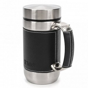 Термокружка "Blake" 0,45л, д8см, h15,8см, нержавеющая сталь, полировка - матовая, плотная пробка, съемный фильтр с ручкой, широкое горло, материал на корпусе - кожезаменитель, "TalleR" (Китай)
