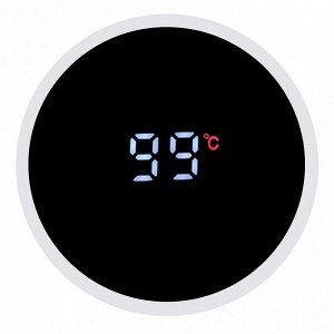 Термос из нержавеющей стали с узкой горловиной 0,45л "Оливер" д6,3см, h22см, горло д5см, съемная сетка-фильтр, сенсорный индикатор температуры (несъемная батарейка), герметичная крышка, покрытие - бел
